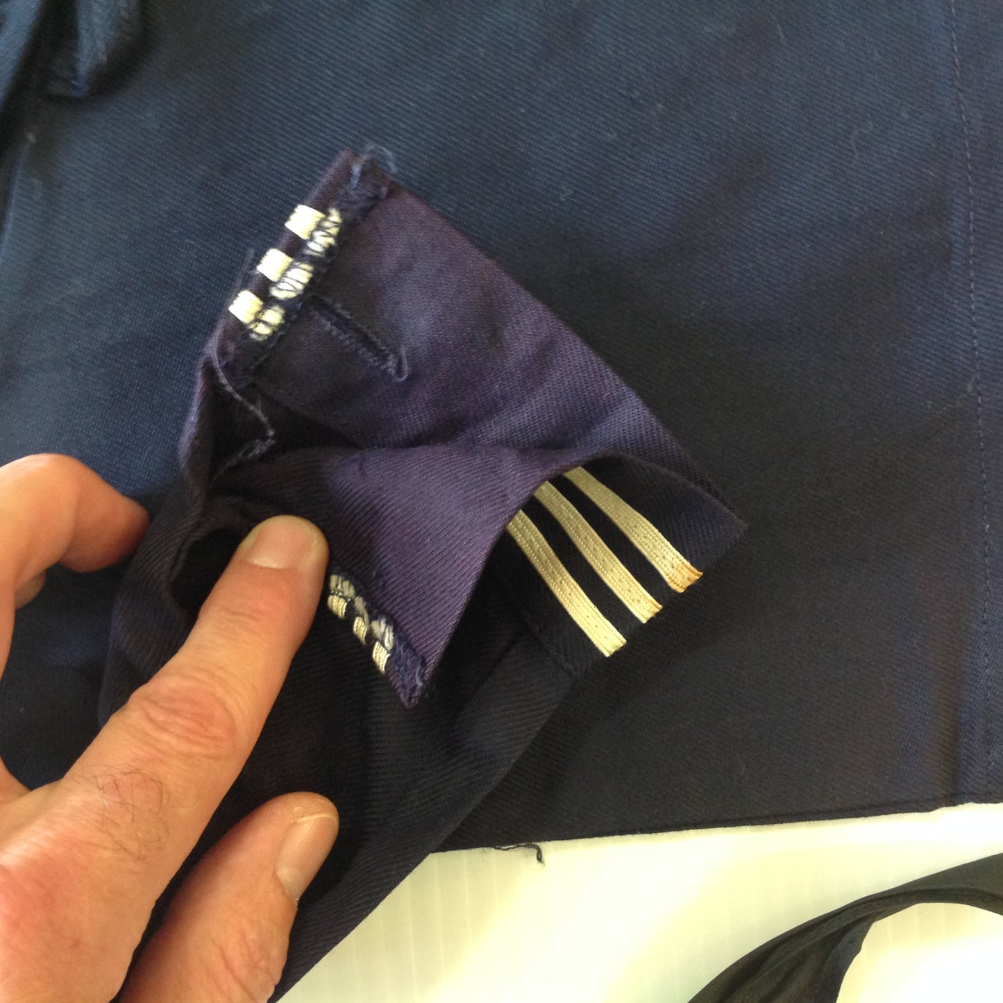 Vintage Good Lad Tailored Rayon Blue Child's Navy Uniform Sailor Shirt Suspender Pants Tie