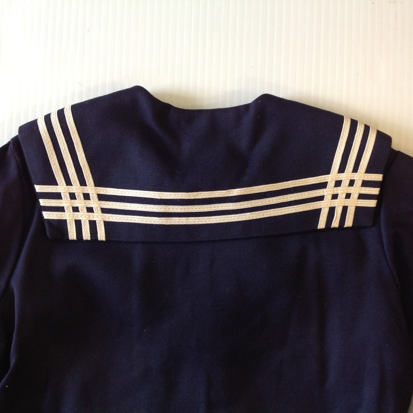 Vintage Good Lad Tailored Rayon Blue Child's Navy Uniform Sailor Shirt Suspender Pants Tie