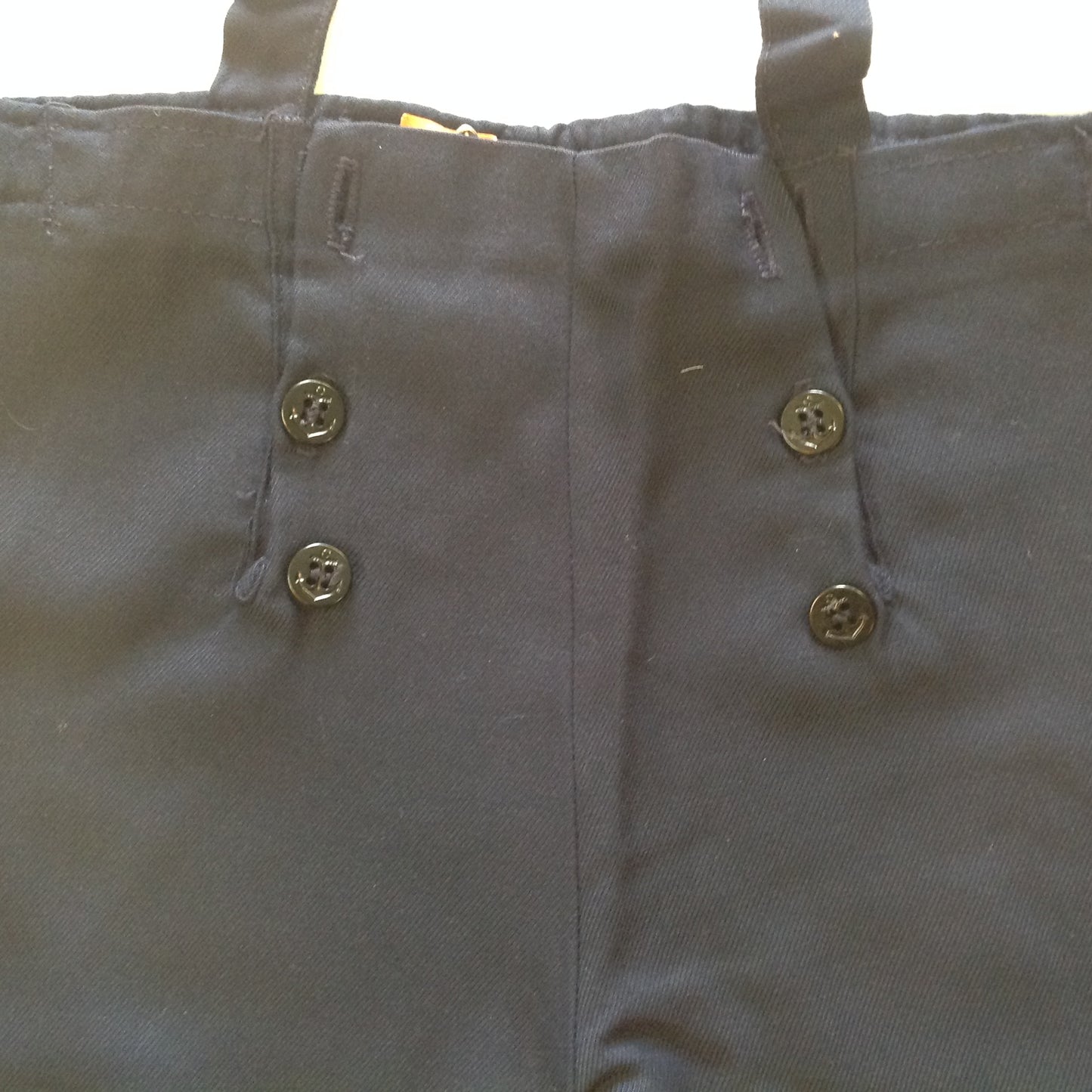 Vintage Good Lad Tailored Rayon Blue Child's Navy Uniform Sailor Shirt Suspender Pants Tie