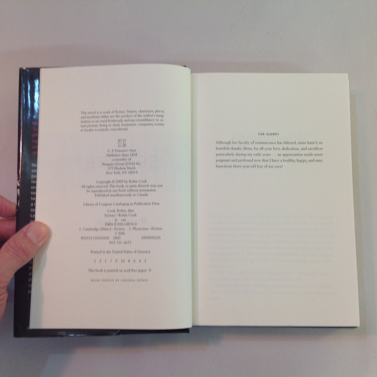 Vintage 2003 HCDJ Seizure Robin Cook First Edition