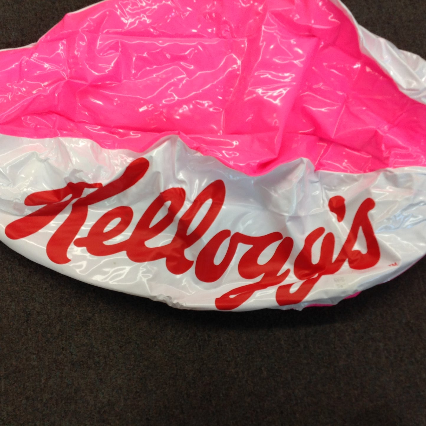 Vintage NOS  Novelty Beach Ball Kellogg's Pink Red White Sealed