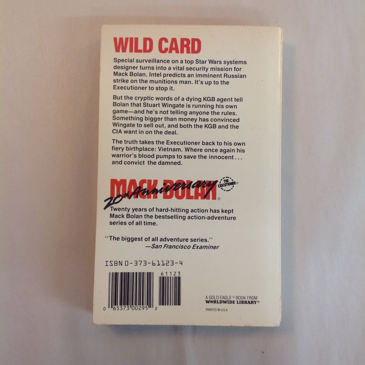 Vintage 1989 Mass Market Paperback Don Pendleton's Mack Bolan The Executioner #123: War Born