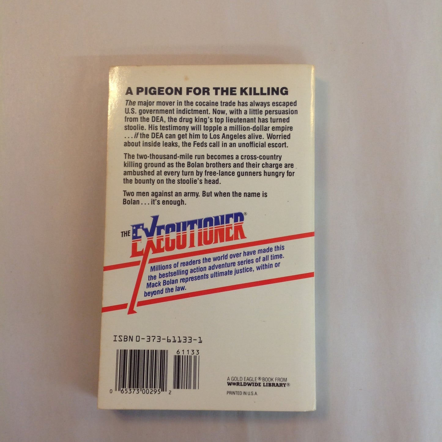 Vintage 1990 Mass Market Paperback The Executioner Featuring Mack Bolan #133: Blood Run Don Pendleton