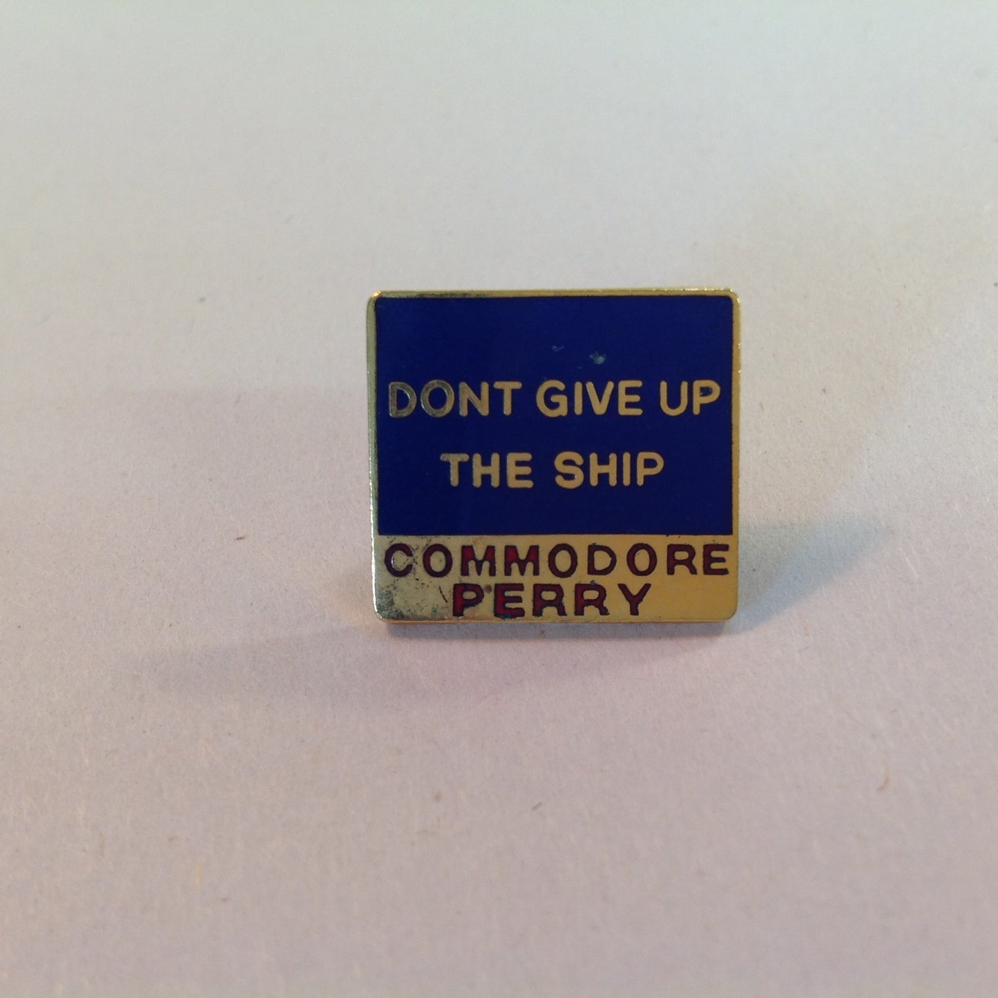 Vintage Boys Scouts of America BSA National Jamboree Subcamp Enamel Pin Don't Give Up the Ship Commodore Perry