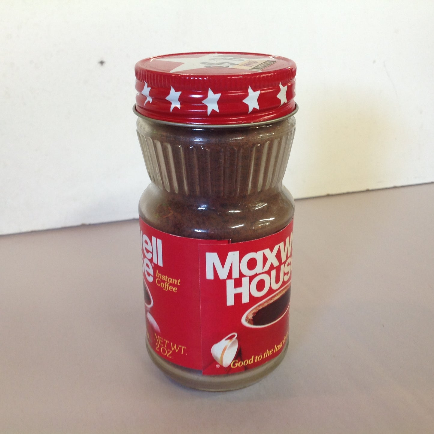 Vintage NOS Maxwell House Instant Coffee 2 oz Jar Unopened Good to the Last Drop
