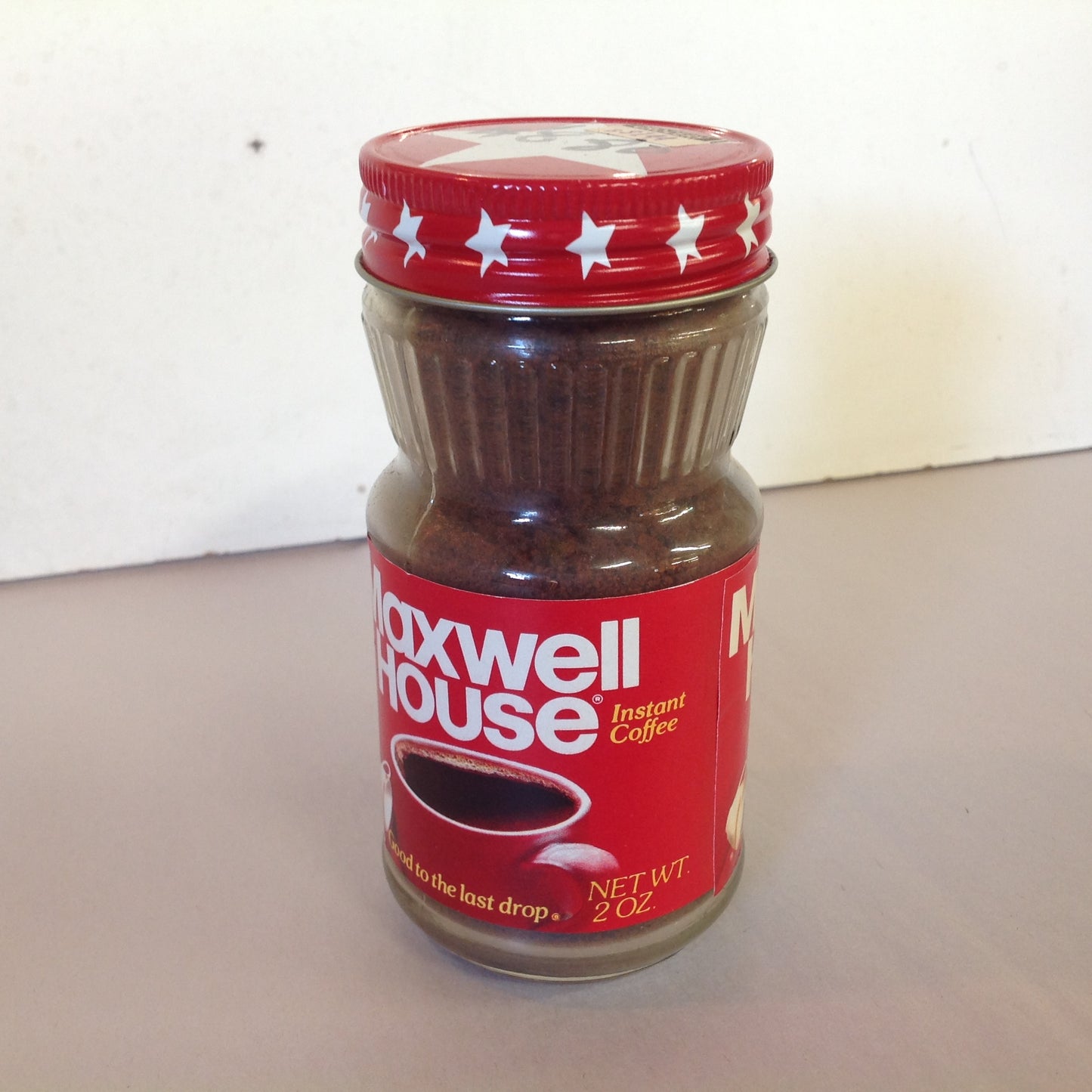 Vintage NOS Maxwell House Instant Coffee 2 oz Jar Unopened Good to the Last Drop