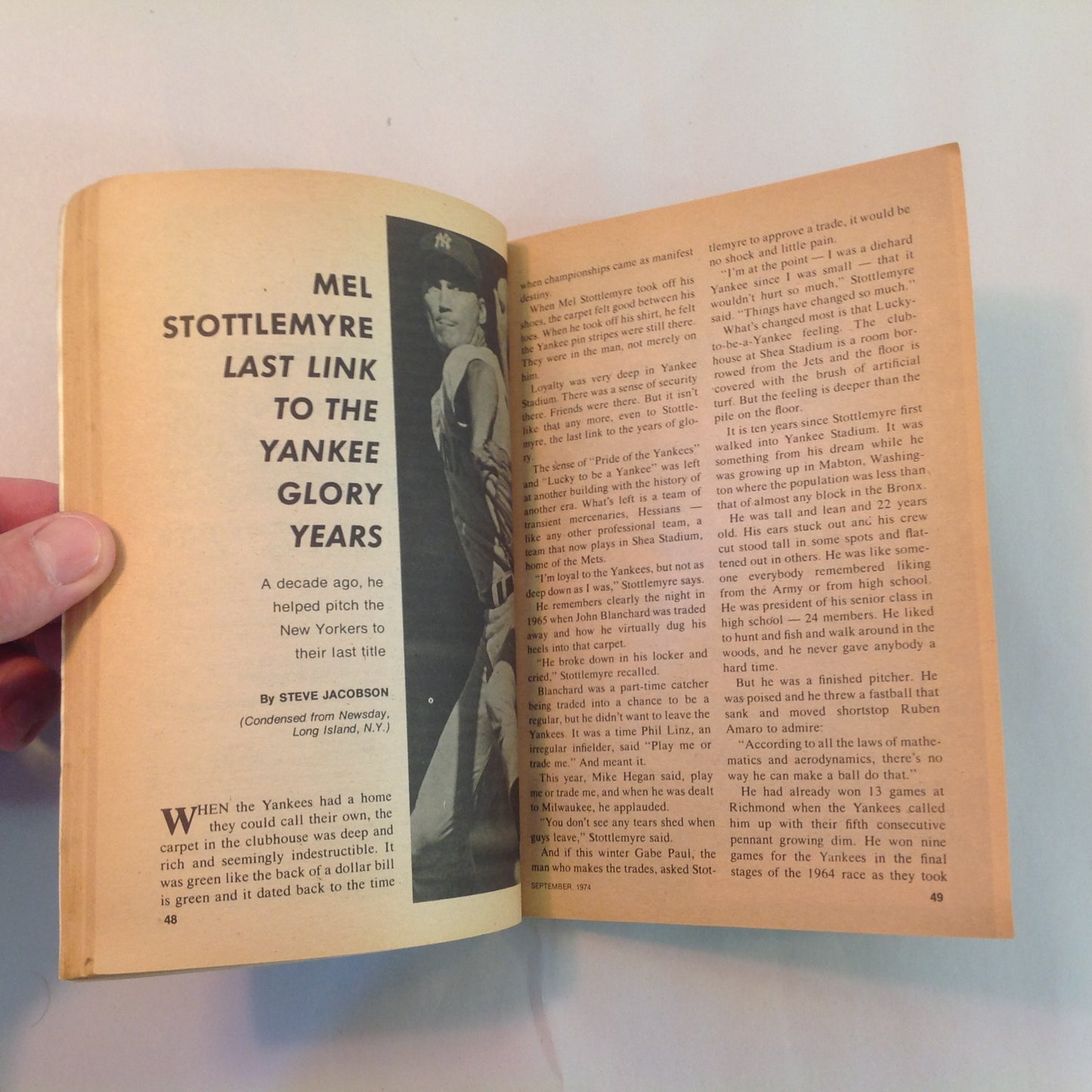 Vintage Sep 1974 Baseball Digest Magazine The Dodgers: Armed for a Pennant? Tommy John