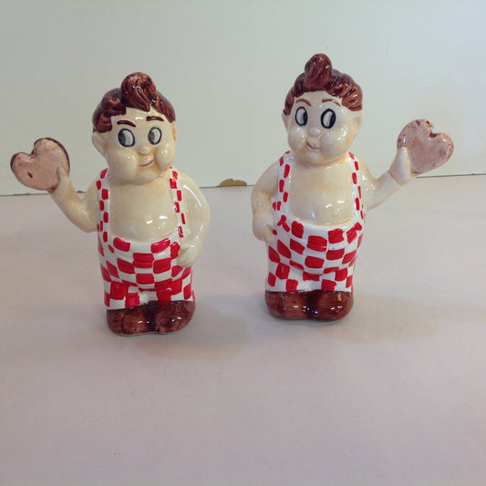 Vintage 1996 NOS Pair 60 Years with Big Boy Elias Bros Restaurant Salt and Pepper Shaker