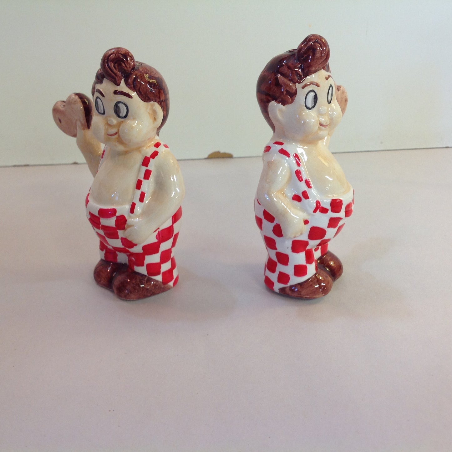 Vintage 1996 NOS Pair 60 Years with Big Boy Elias Bros Restaurant Salt and Pepper Shaker