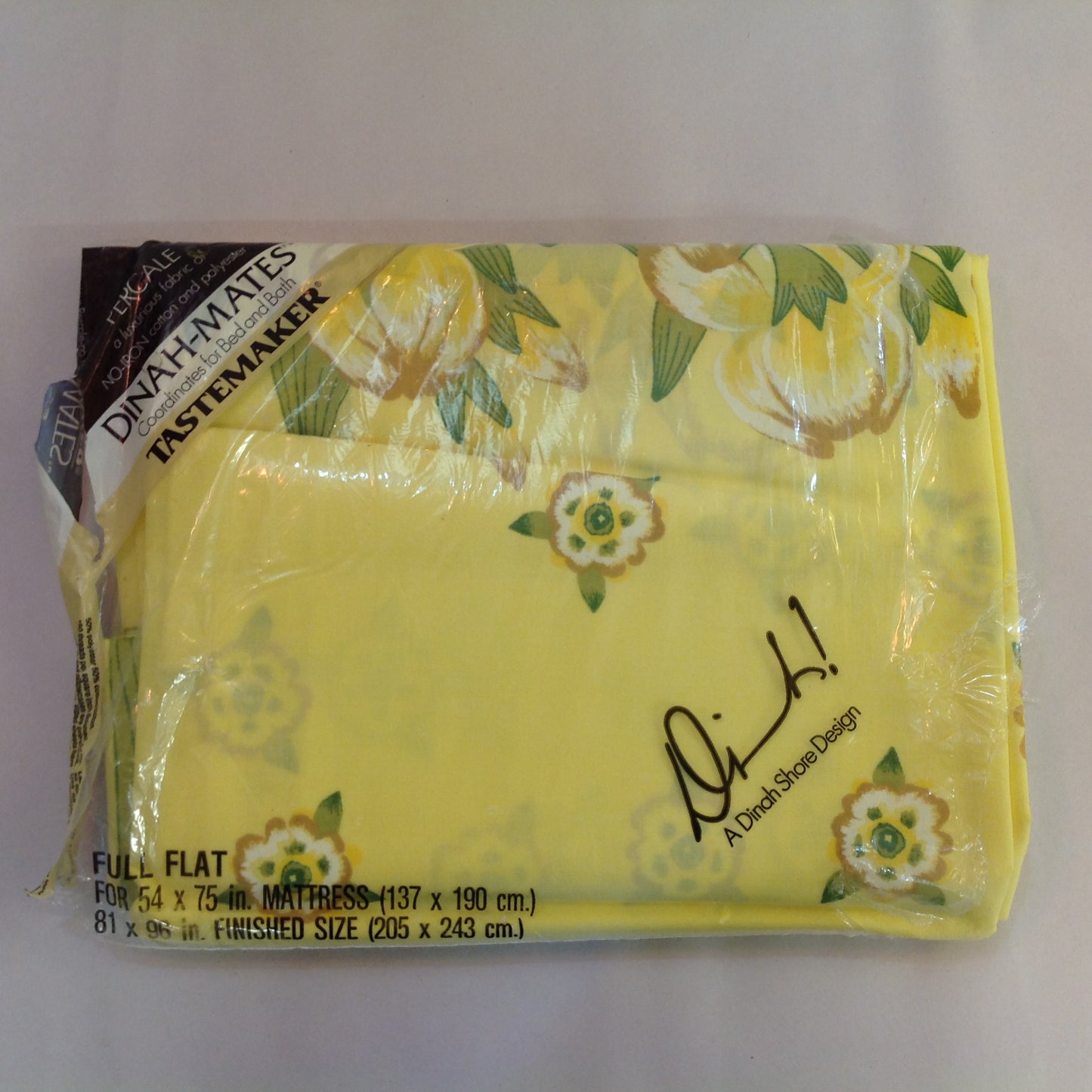 Vintage NOS Dinah-Mates 3Pc Percale Bedding Pillowcases Full Fitted Full Flat Sheets