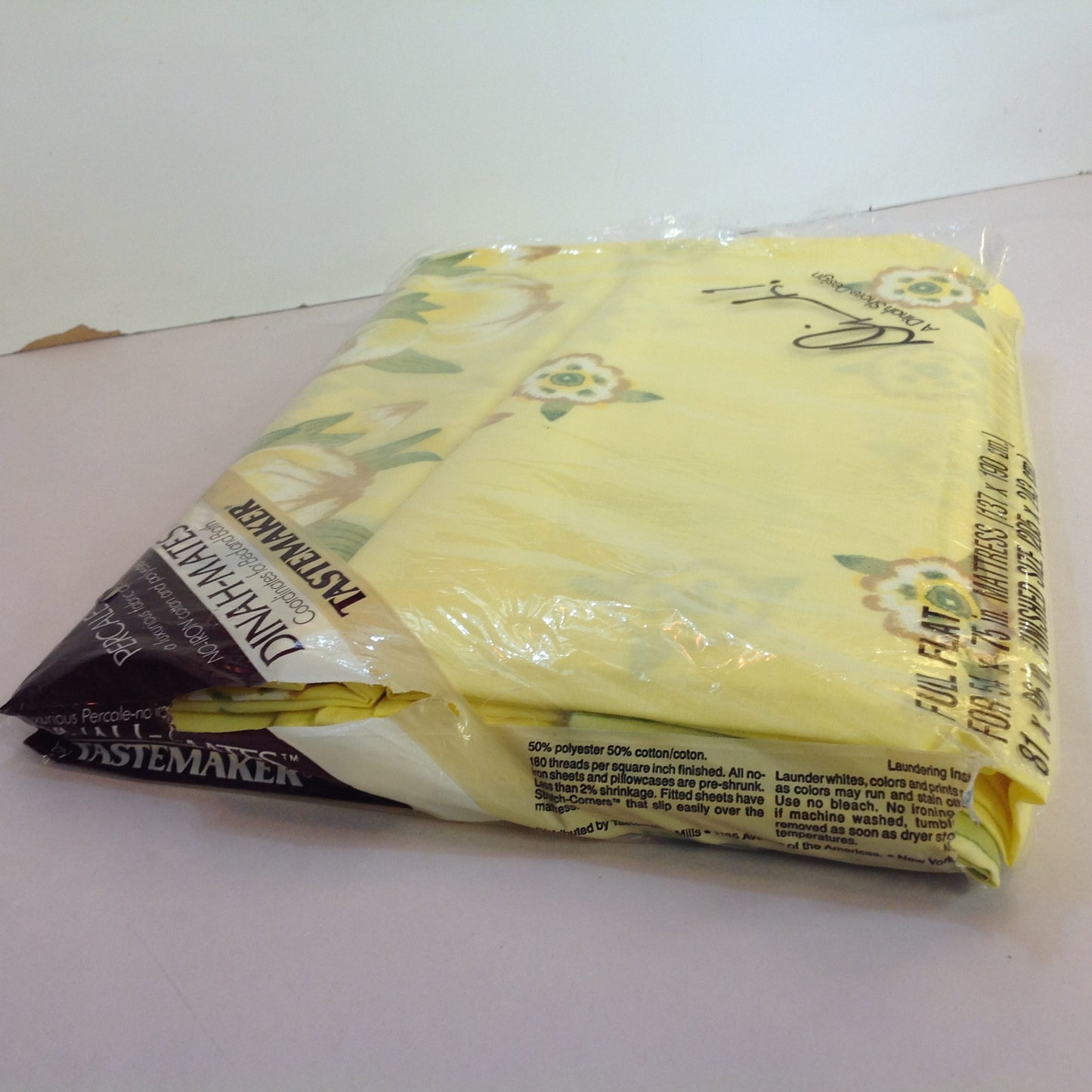 Vintage NOS Dinah-Mates 3Pc Percale Bedding Pillowcases Full Fitted Full Flat Sheets