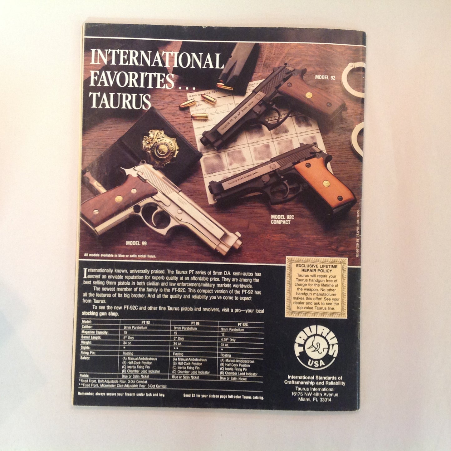 Vintage Jul 1991 Shooting Times Magazine Lever Actions Arizona Rangers Government Model Pistol