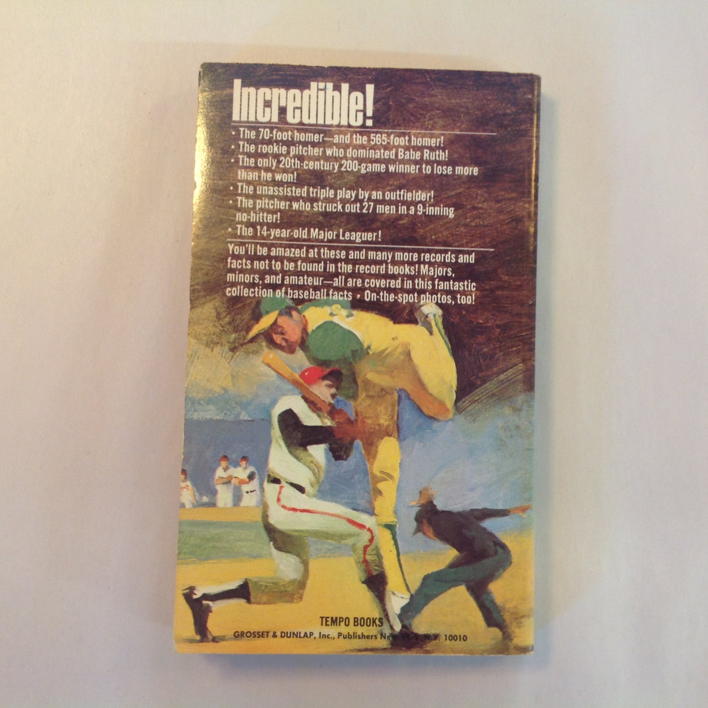 Vintage 1975 Mass Market Paperback Incredible Baseball Feats Jim Benagh