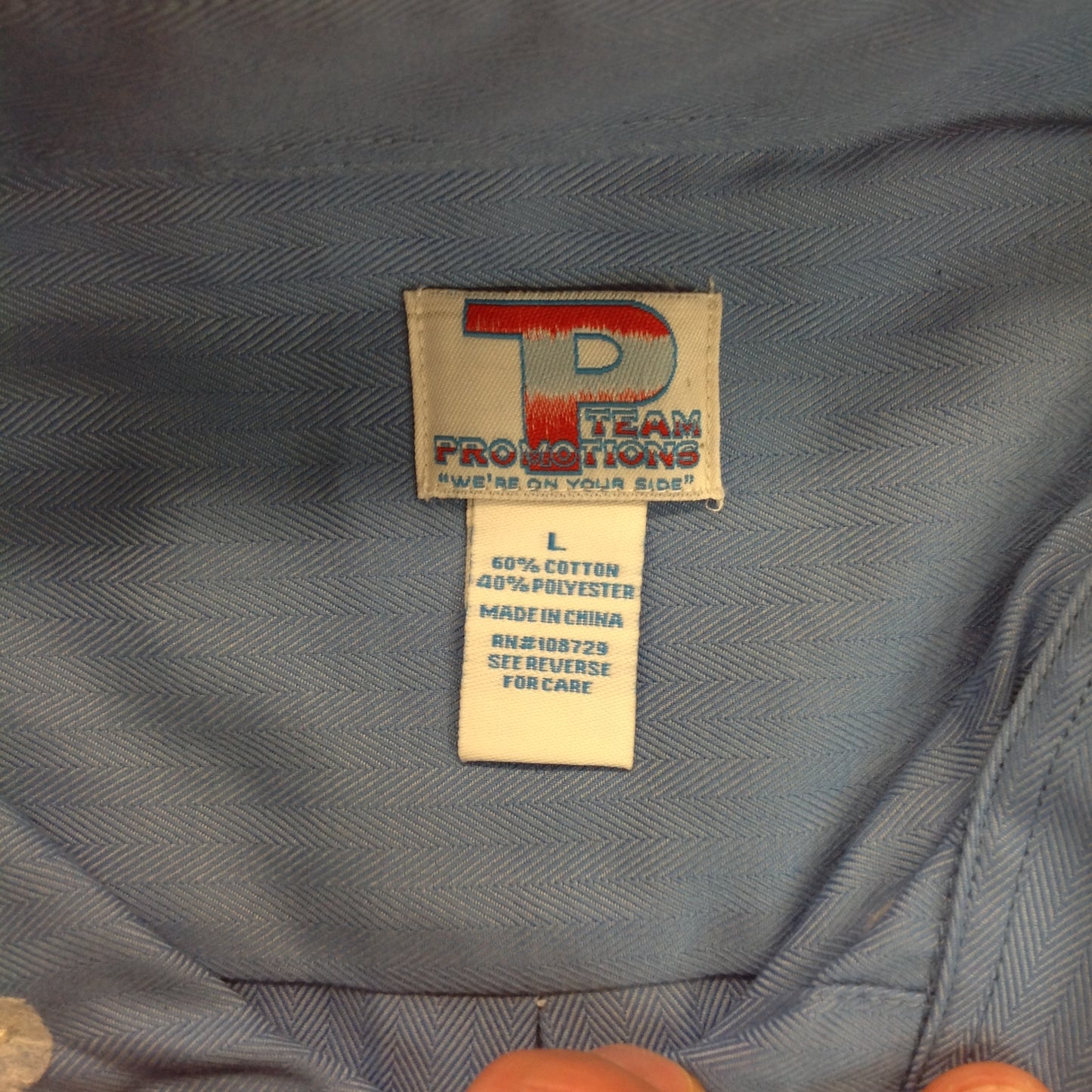 Vintage NOS Large Women's Blue Short Sleeve Big Boy Restaurant Button Up Shirt