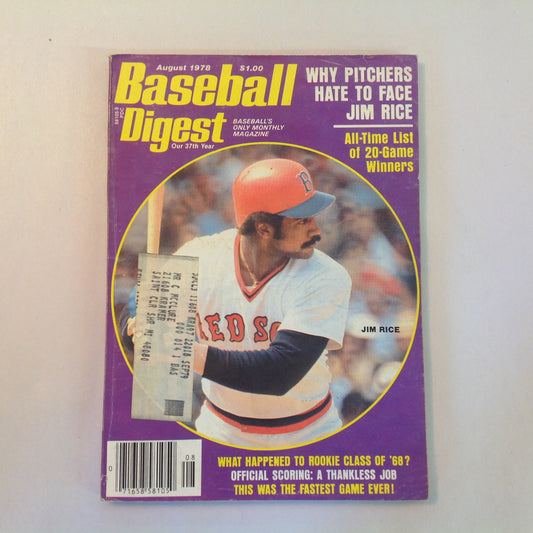 Vintage Aug 1978 Baseball Digest Magazine Why Pitchers Hate to Face Jim Rice
