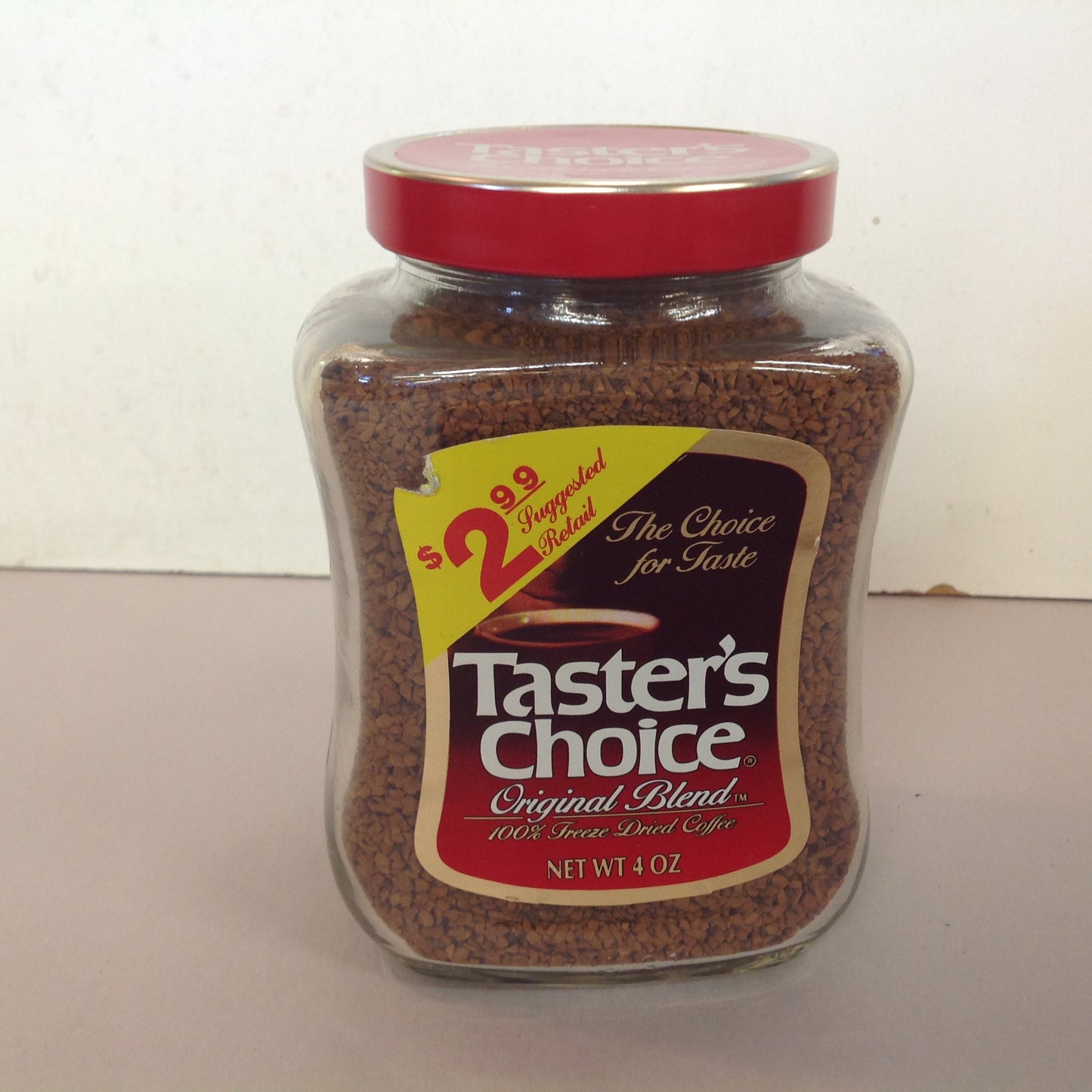Vintage NOS Taster's Choice Original Blend Freeze Dried Coffee 4 oz Jar Unopened