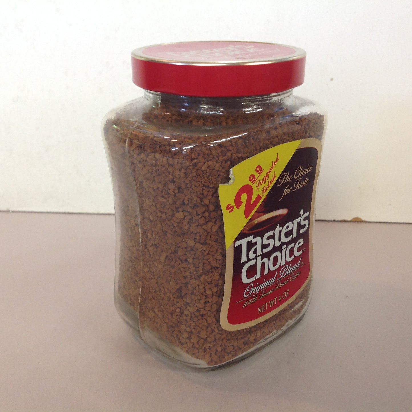 Vintage NOS Taster's Choice Original Blend Freeze Dried Coffee 4 oz Jar Unopened