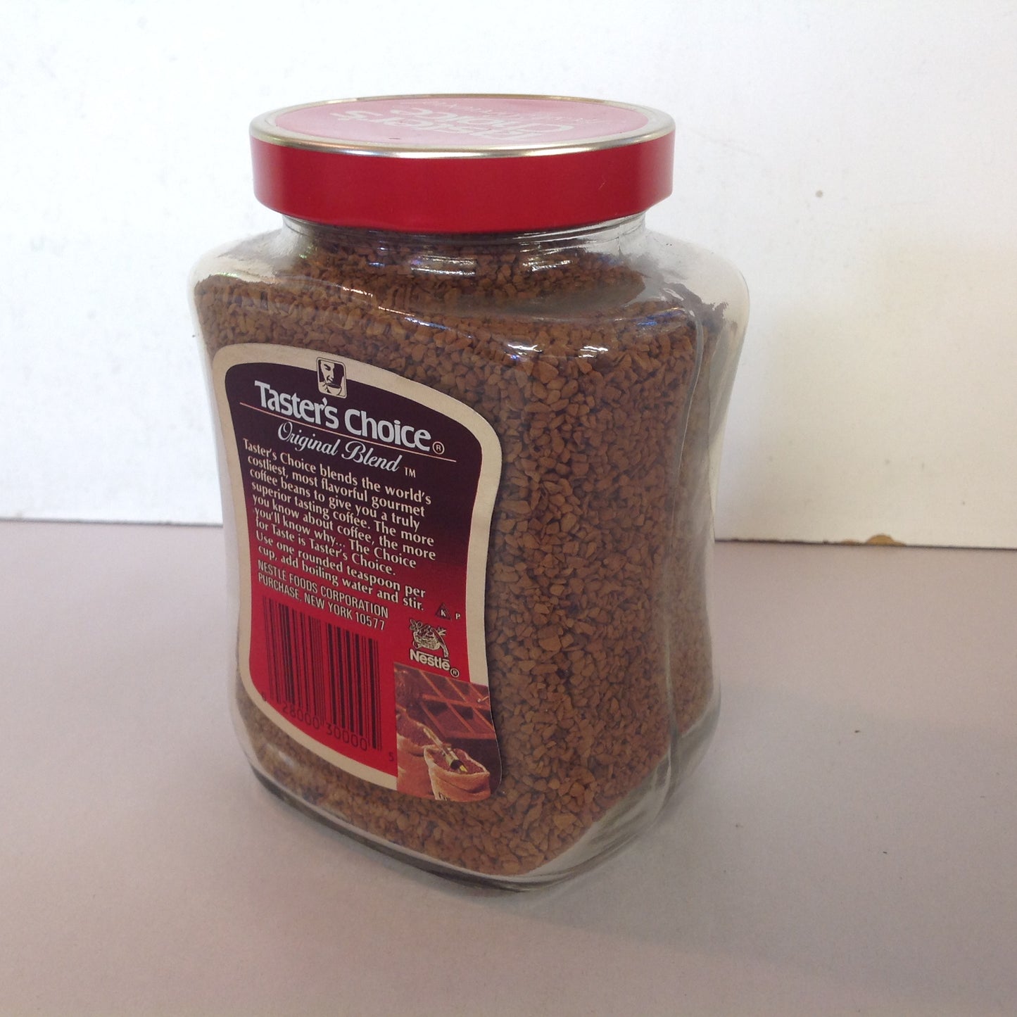 Vintage NOS Taster's Choice Original Blend Freeze Dried Coffee 4 oz Jar Unopened