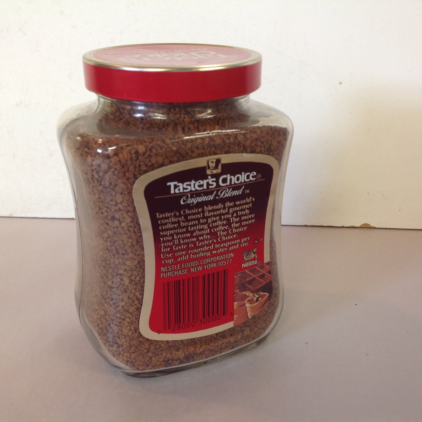 Vintage NOS Taster's Choice Original Blend Freeze Dried Coffee 4 oz Jar Unopened