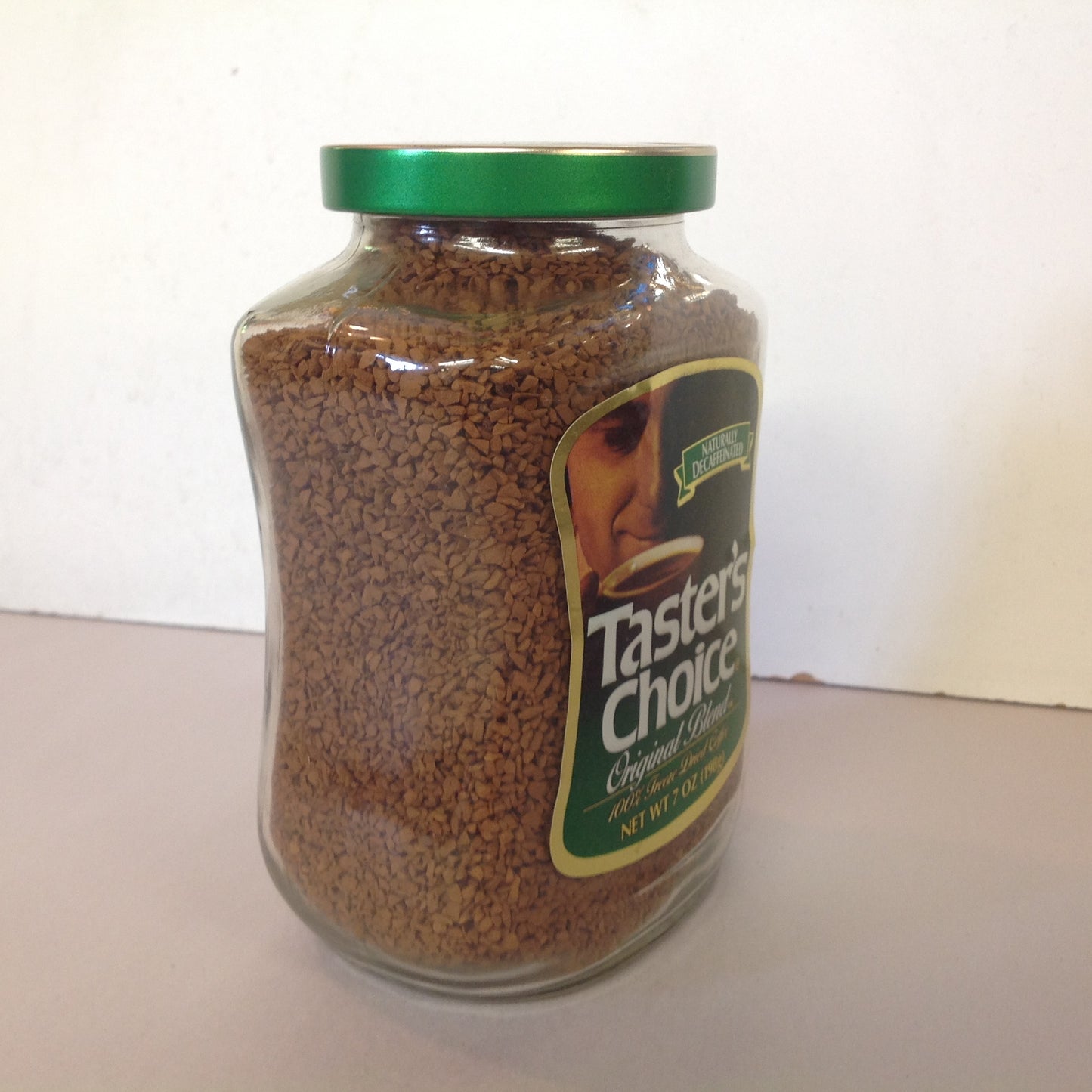 Vintage NOS Taster's Choice Original Blend Freeze Dried Coffee Naturally Decaffinated 7 oz Jar Unopened