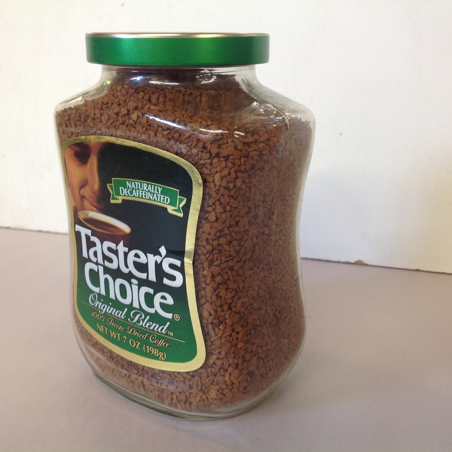 Vintage NOS Taster's Choice Original Blend Freeze Dried Coffee Naturally Decaffinated 7 oz Jar Unopened