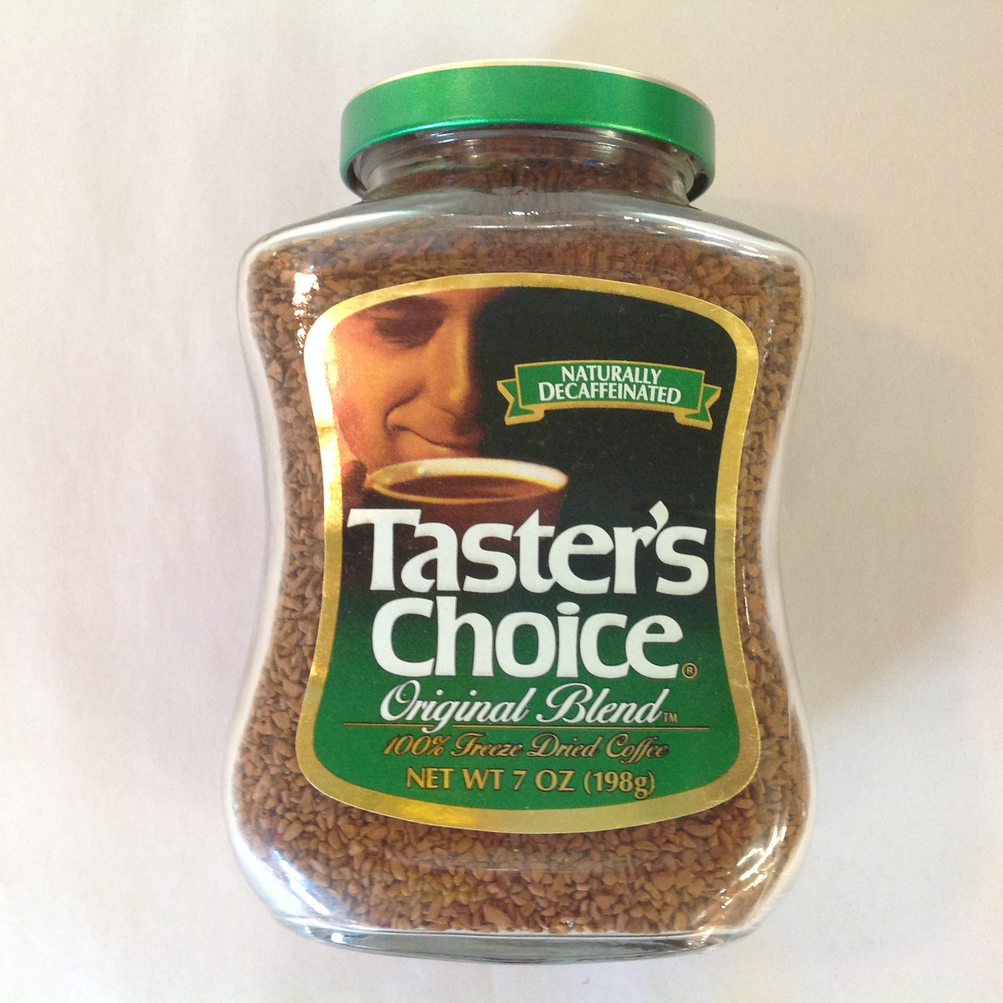 Vintage NOS Taster's Choice Original Blend Freeze Dried Coffee Naturally Decaffinated 7 oz Jar Unopened