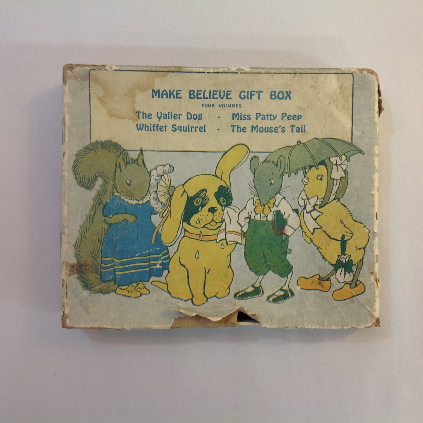 Vintage 1917 Children's Paperback MAKE BELIEVE GIFT BOX Four Volume Book Set Julia Greene