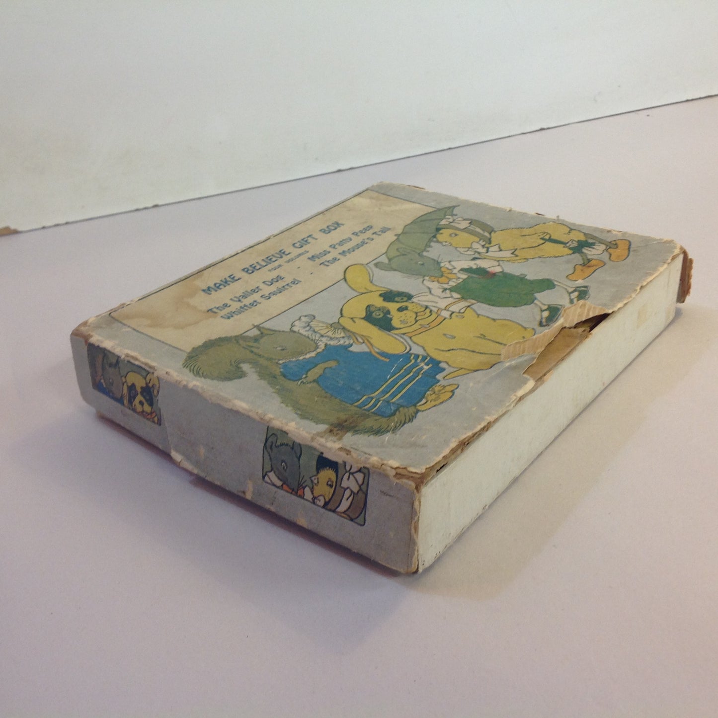 Vintage 1917 Children's Paperback MAKE BELIEVE GIFT BOX Four Volume Book Set Julia Greene