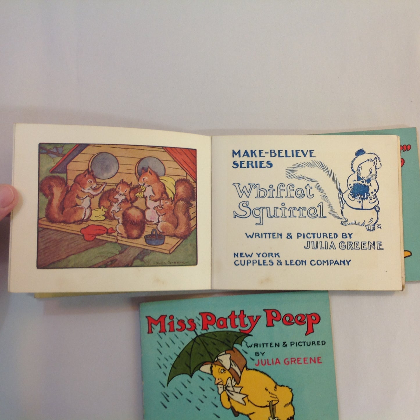 Vintage 1917 Children's Paperback MAKE BELIEVE GIFT BOX Four Volume Book Set Julia Greene