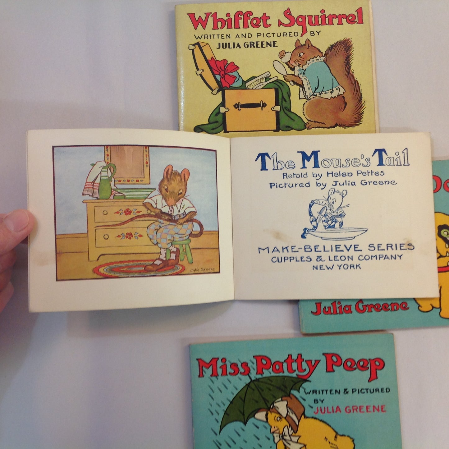 Vintage 1917 Children's Paperback MAKE BELIEVE GIFT BOX Four Volume Book Set Julia Greene
