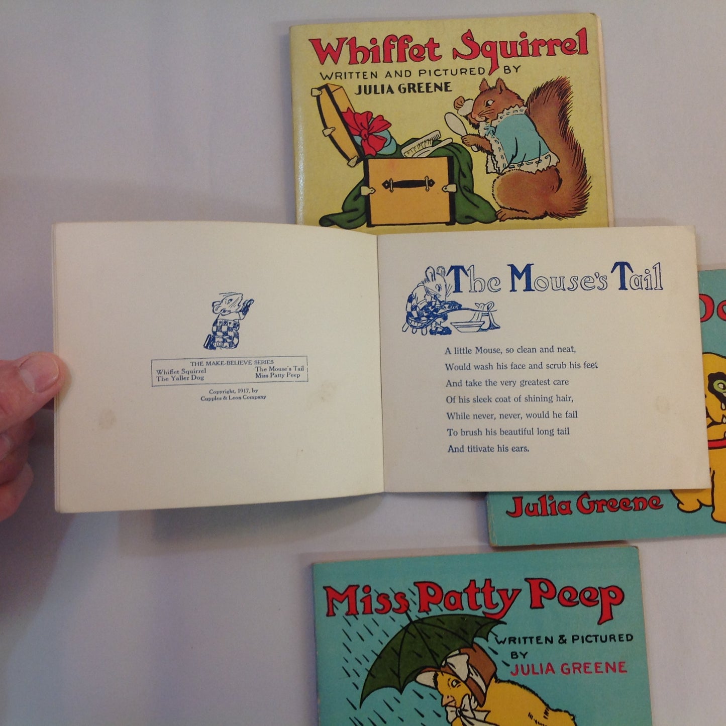 Vintage 1917 Children's Paperback MAKE BELIEVE GIFT BOX Four Volume Book Set Julia Greene