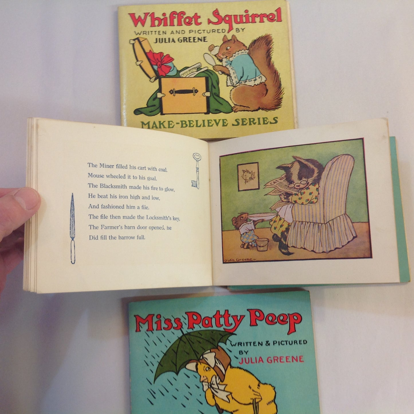 Vintage 1917 Children's Paperback MAKE BELIEVE GIFT BOX Four Volume Book Set Julia Greene