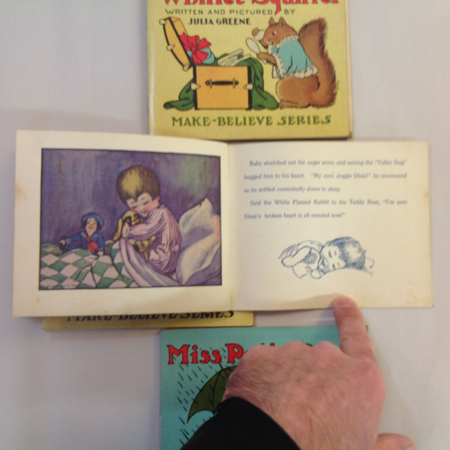 Vintage 1917 Children's Paperback MAKE BELIEVE GIFT BOX Four Volume Book Set Julia Greene