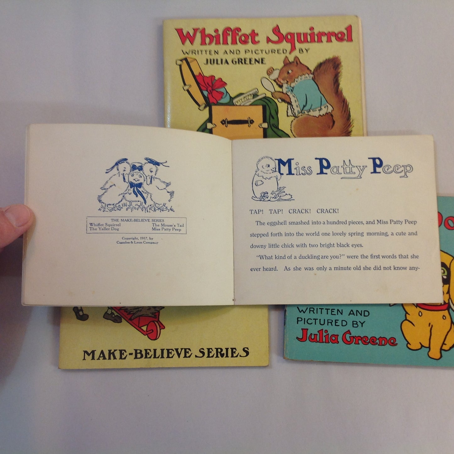 Vintage 1917 Children's Paperback MAKE BELIEVE GIFT BOX Four Volume Book Set Julia Greene