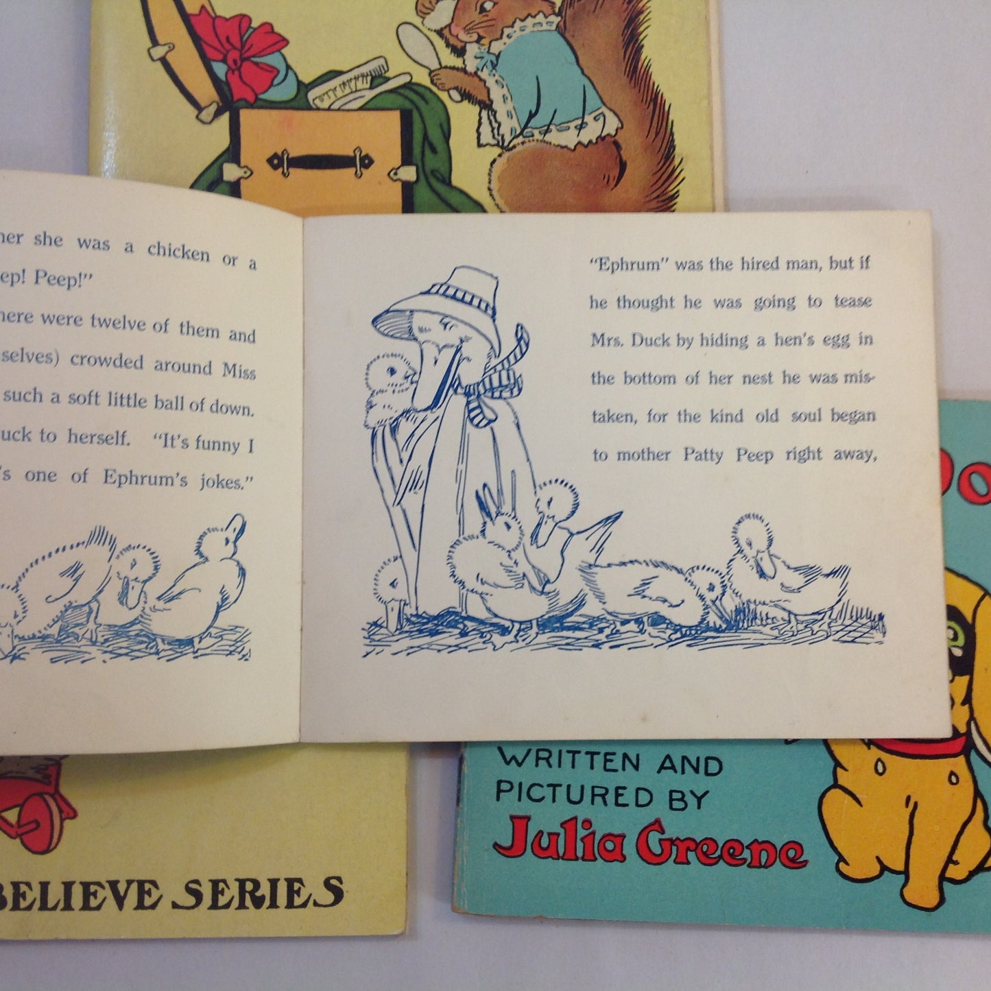 Vintage 1917 Children's Paperback MAKE BELIEVE GIFT BOX Four Volume Book Set Julia Greene