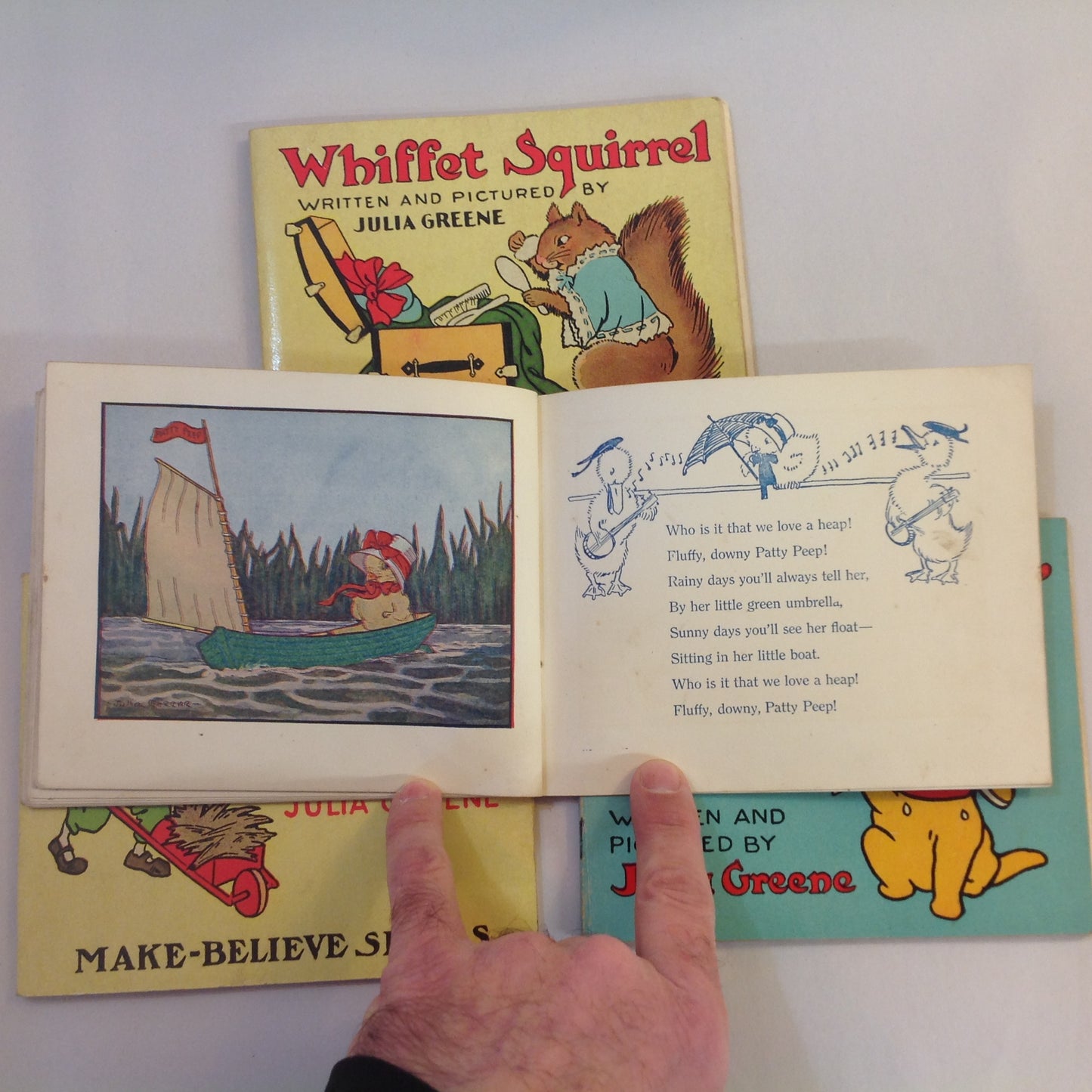 Vintage 1917 Children's Paperback MAKE BELIEVE GIFT BOX Four Volume Book Set Julia Greene