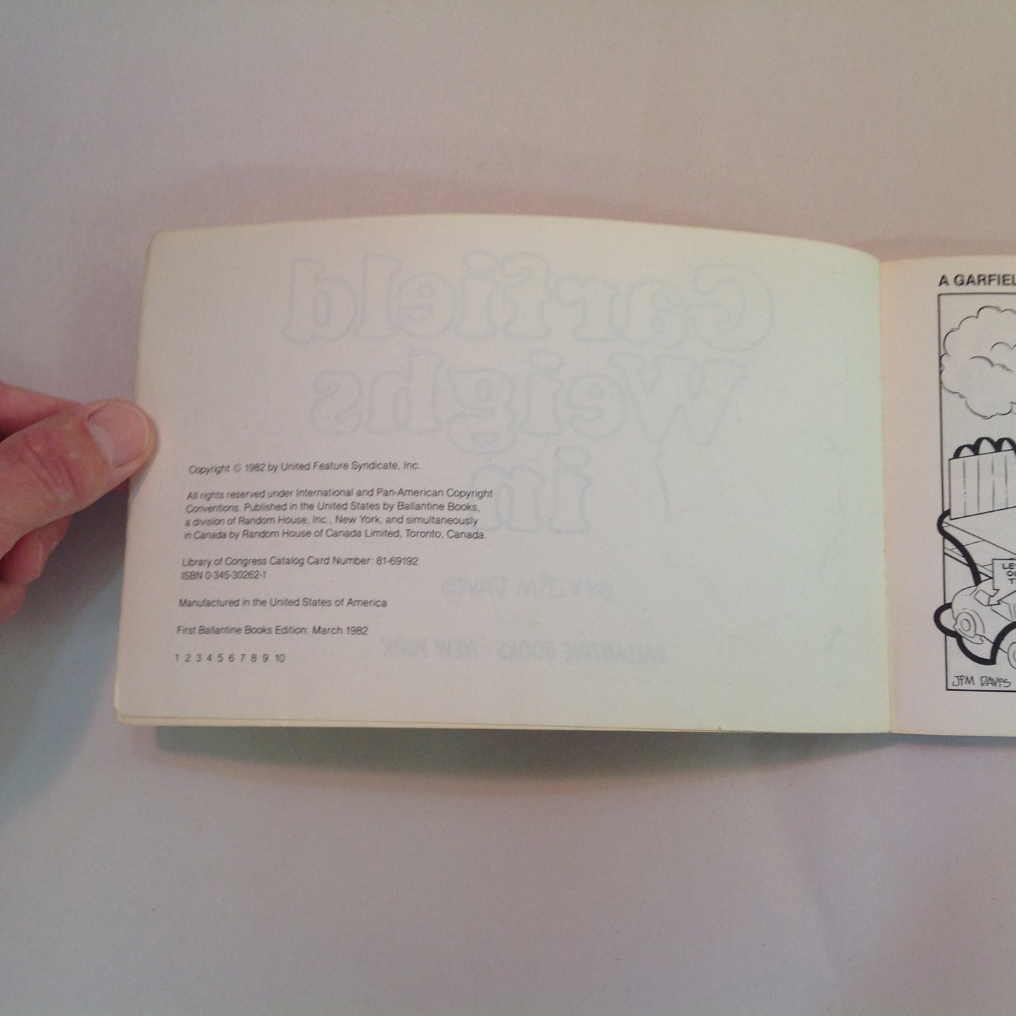 Vintage 1982 Trade Paperback Garfield Weighs In Jim Davis First Edition