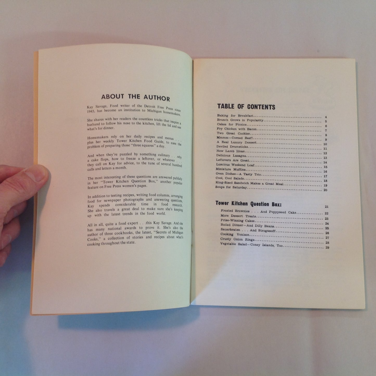 Vintage Paperback Recipes From the Tower Kitchen Kay Savage Detroit Free Press Food Writer