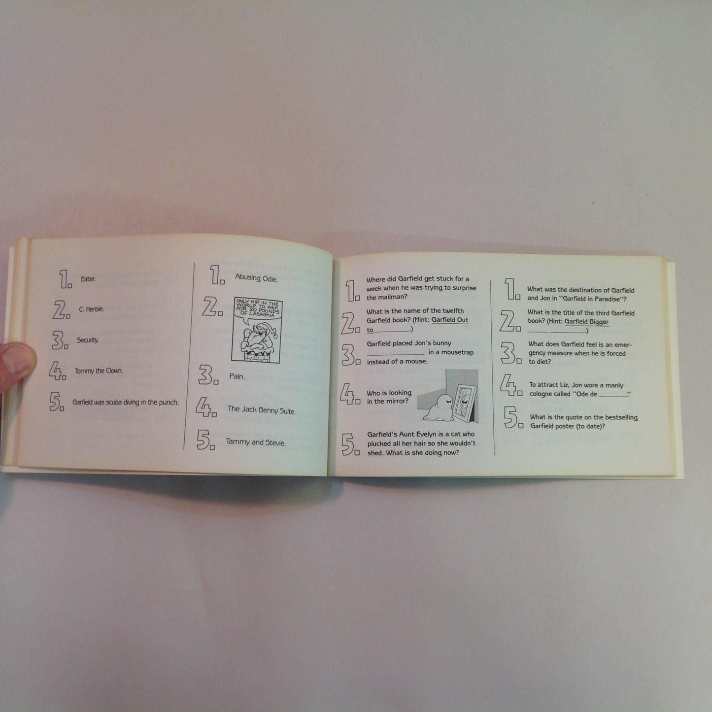 Vintage 1986 Trade Paperback The Garfield Trivia Book Jim Davis First Edition