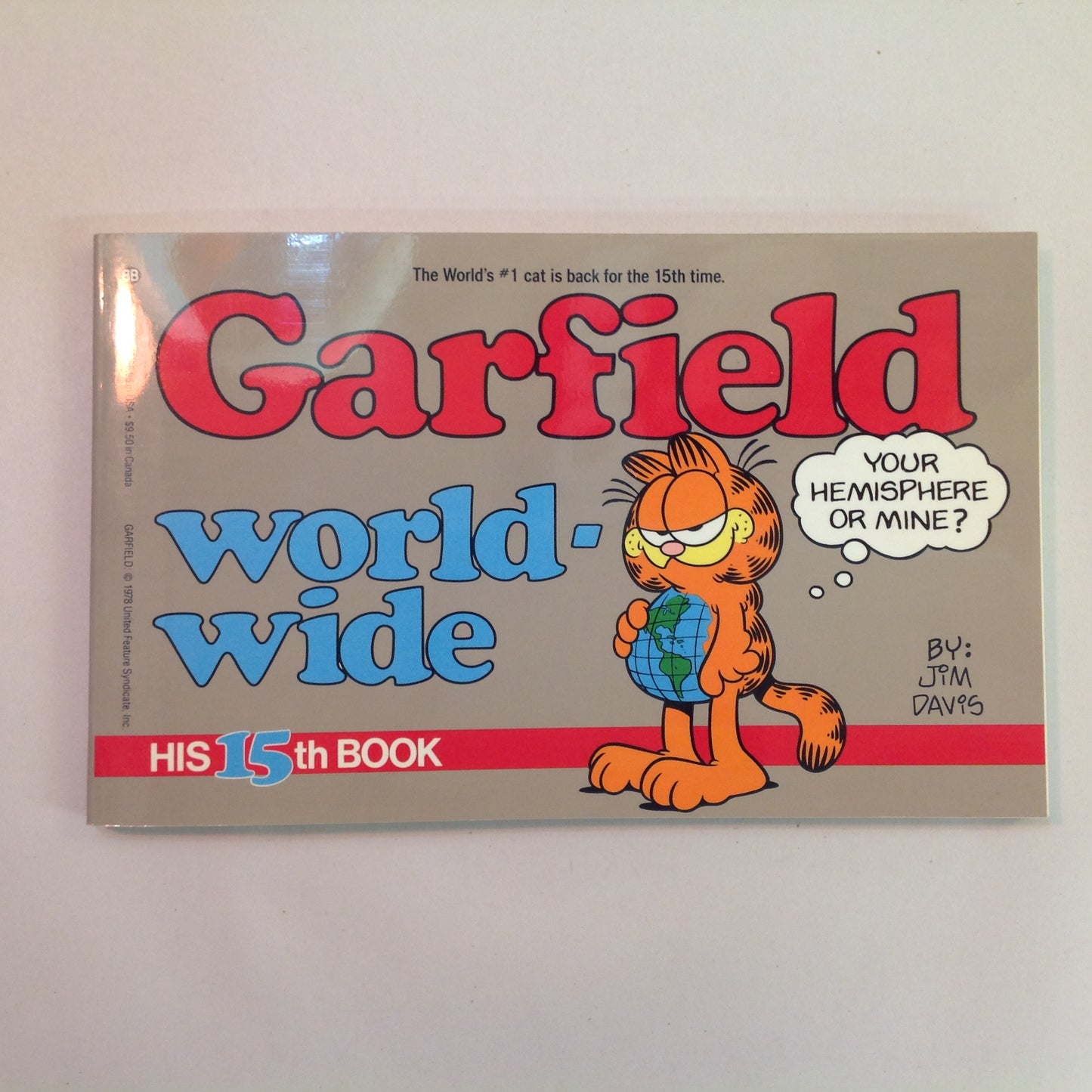 Vintage 1988 Trade Paperback Garfield World-Wide: His 15th Book Jim Davis First Edition