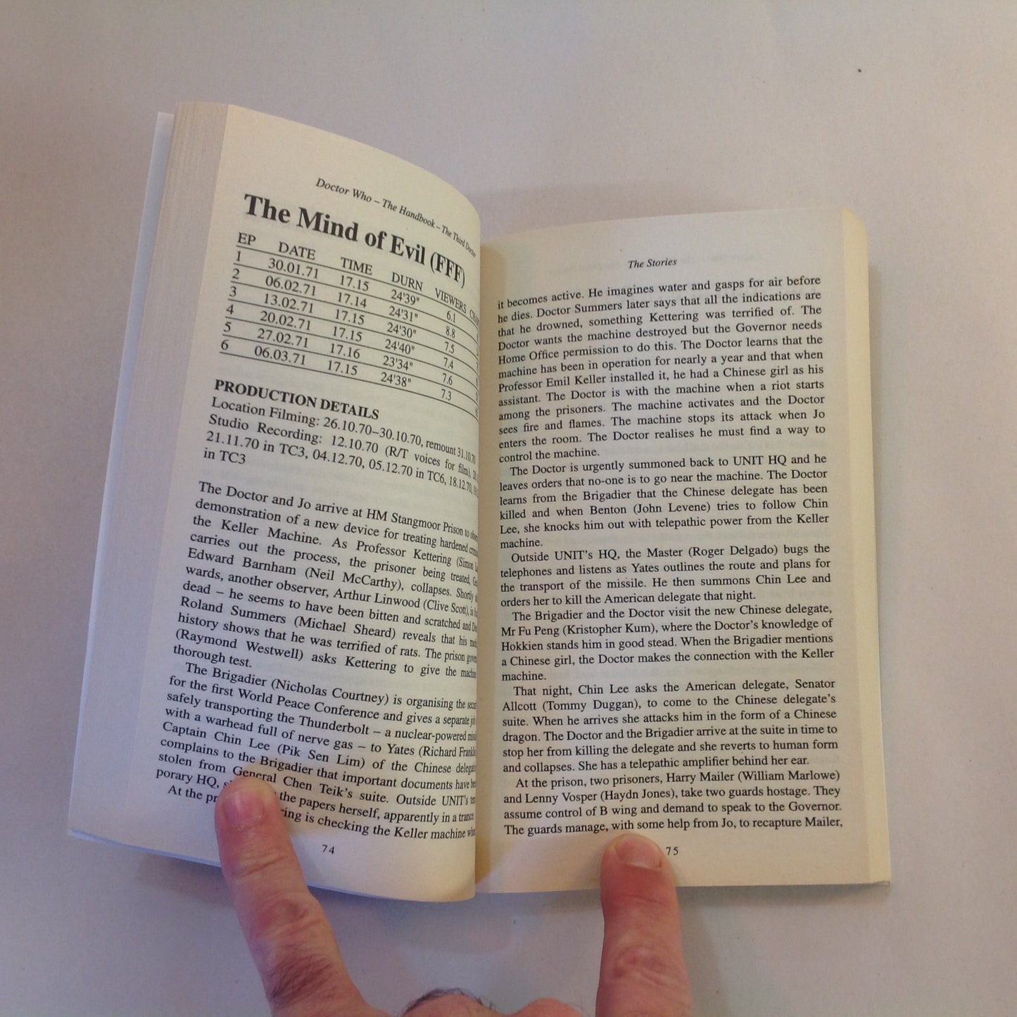 Vintage 1996 Mass Market Paperback Doctor Who - The Handbook: The Third Doctor: The John Pertwee Years: 1970-1974 Howe & Walker First Edition
