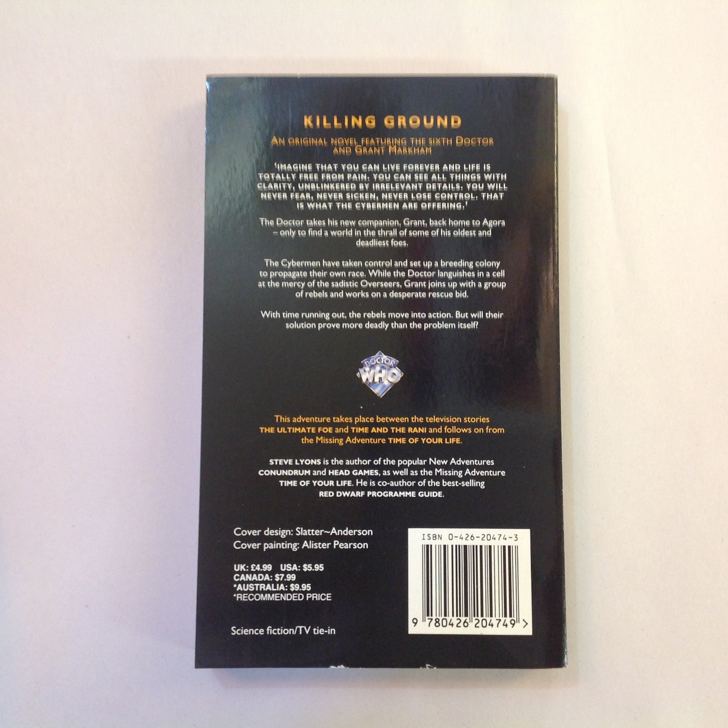 Vintage 1996 Mass Market Paperback Doctor Who The Missing Adventures: Killing Ground Steve Lyons First Edition