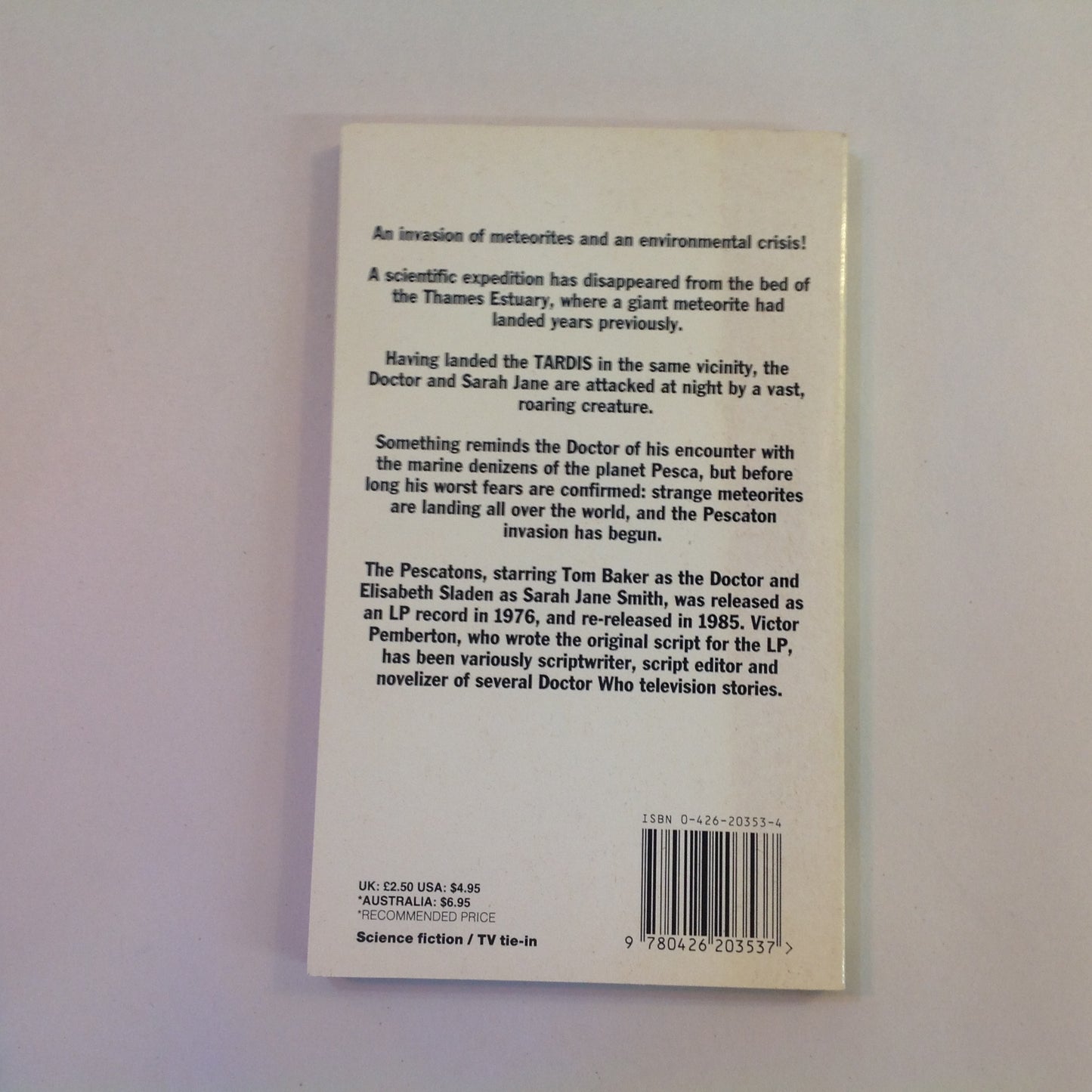 Vintage 1991 Mass Market Paperback Doctor Who: The Pescatons Victor Pemberton