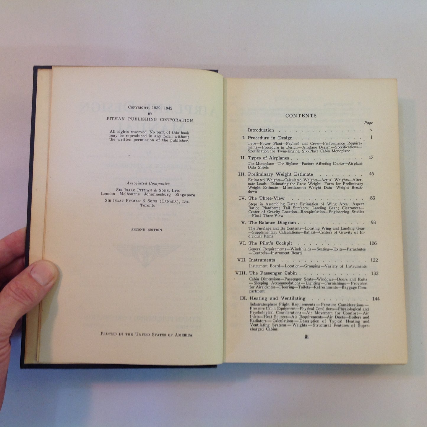 Vintage 1942 Hardcover Airplane Design Manual Frederick K. Teichmann