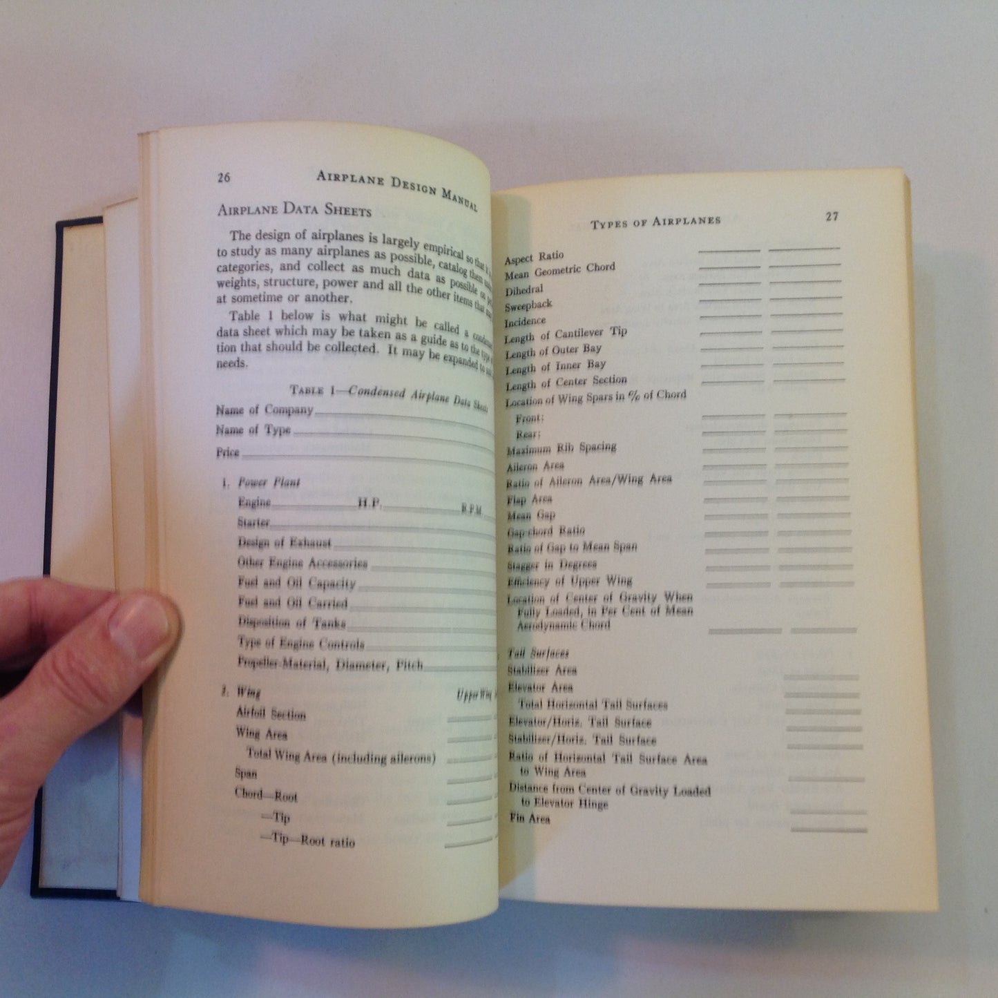 Vintage 1942 Hardcover Airplane Design Manual Frederick K. Teichmann
