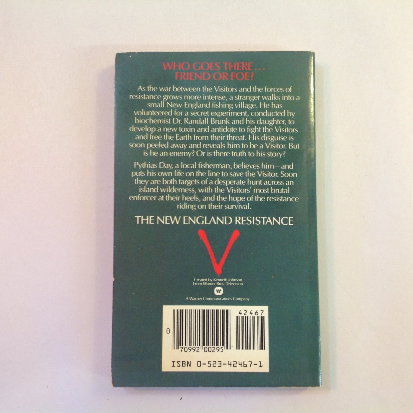 Vintage 1985 Mass Market Paperback V: The New England Resistance