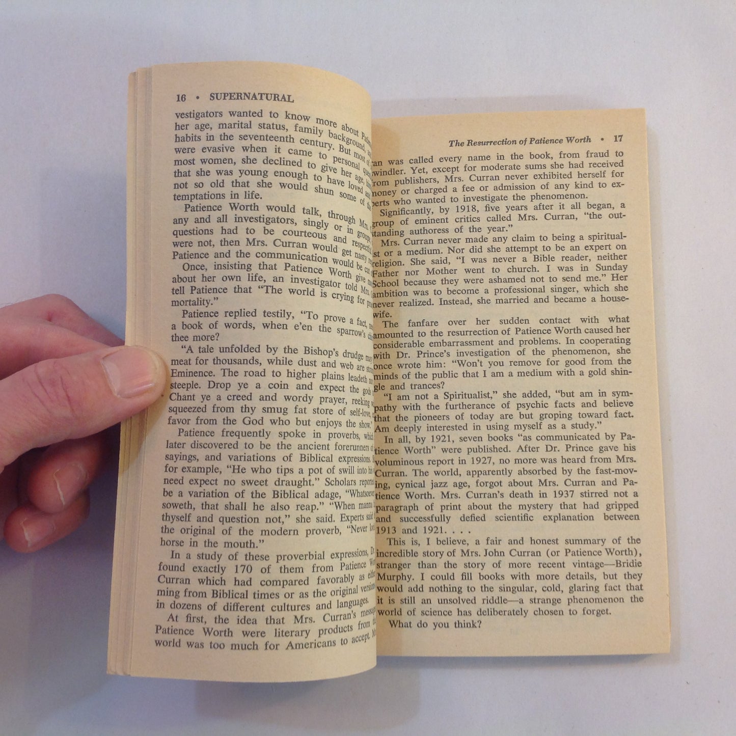 Vintage 1968 Mass Market Paperback SUPERNATURAL: Extraordinary Eyewitness Accounts From the Eerie Realm Phil Hirsch, Ed First Edition