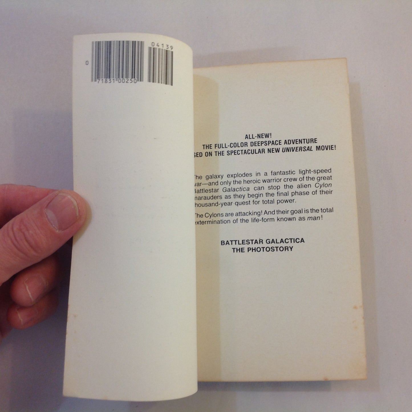 Vintage 1979 Mass Market Paperback Battlestar Galactica: The Photostory Full-Color Photo Adventure Berkley Books First Edition