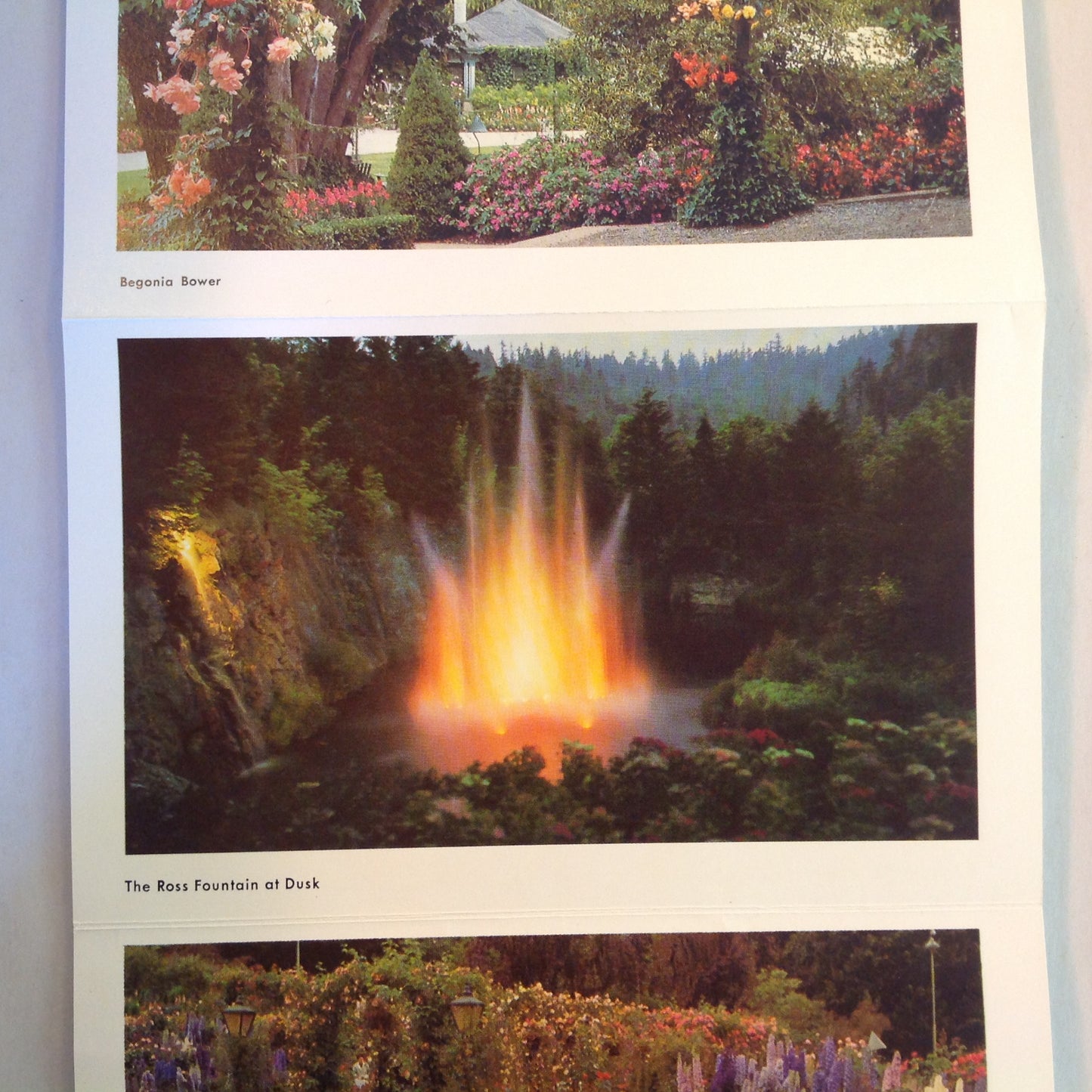 Vintage Mid Century Butchart Gardens British Columbia 16 Color Photo Souvenir Postcard Album