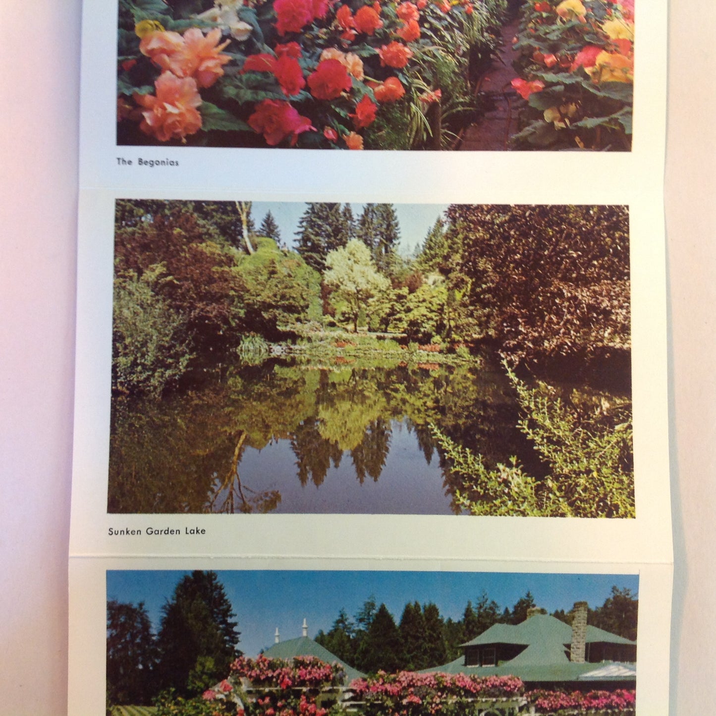 Vintage Mid Century Butchart Gardens British Columbia 16 Color Photo Souvenir Postcard Album
